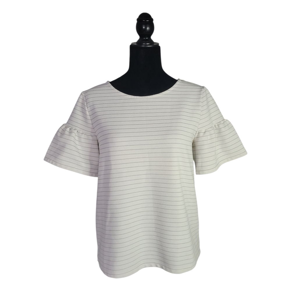 Anthropologie Eri + Ali striped flutter sleeve top Size M